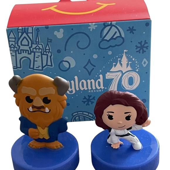 McDonald's Other - McDonald's Beauty and the Beast and Black Widow Toy Set - Red, Blue, Brown